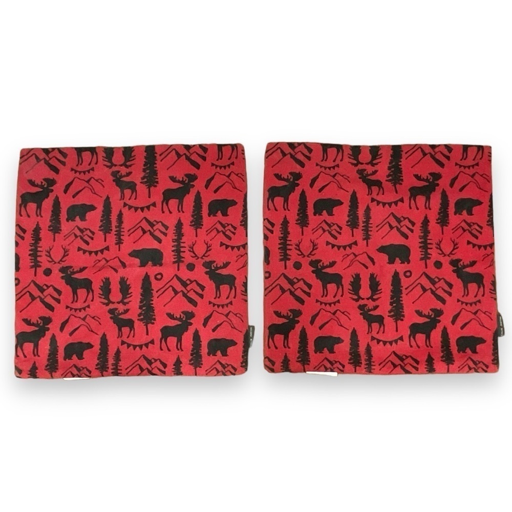Colin Justin Throw Pillow Covers Red Canadian Moose Bear Mountains Sofa Couch